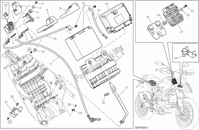 Wszystkie części do Uchwyt Baterii Ducati Hypermotard USA 821 2015